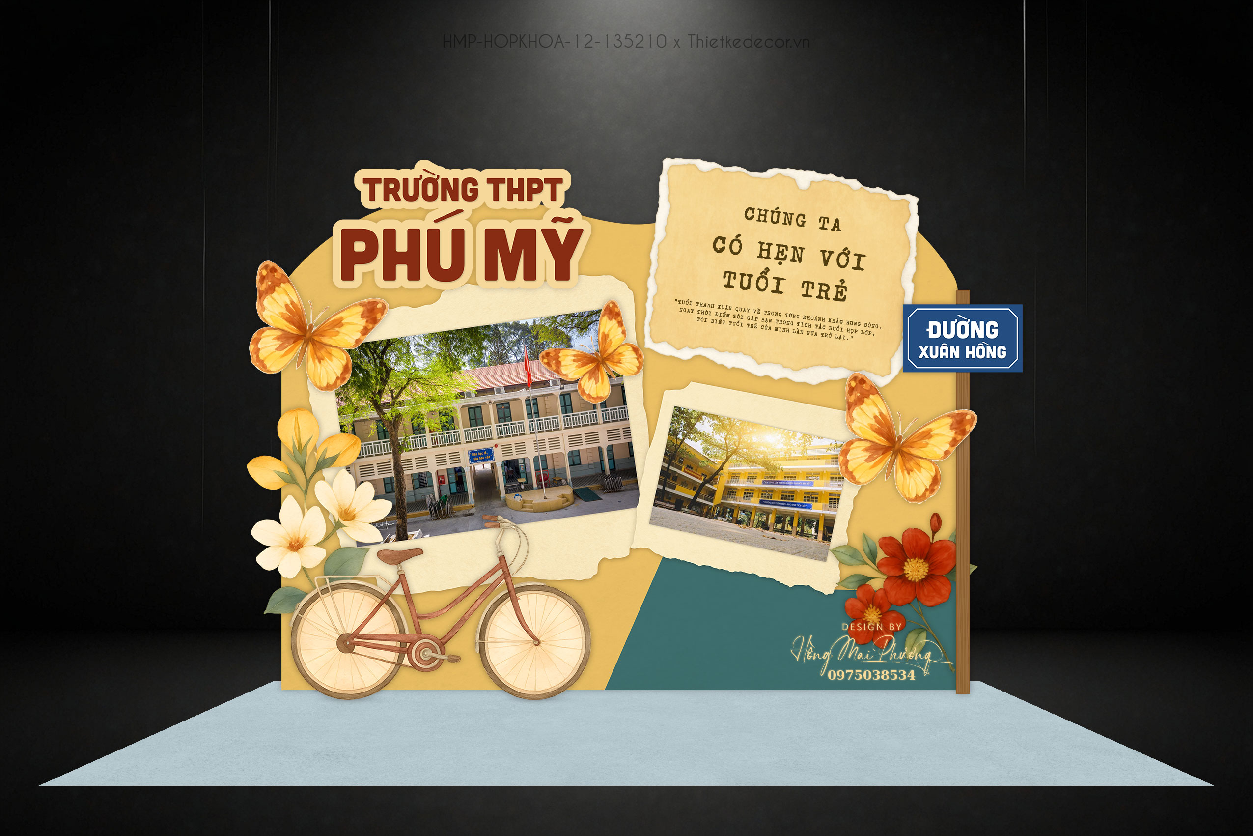 Họp lớp, họp khóa tone nâu vàng Vintage